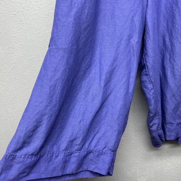 Avenue Linen Blend Cropped High Rise Langelook Beach Womens Pull On Pants 26/28 - Picture 5 of 14